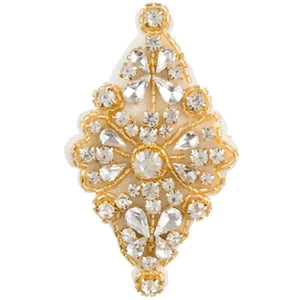 David Tutera™ Gold Bridal Applique: Diamond-Shape w/Beading & Rhinestones 