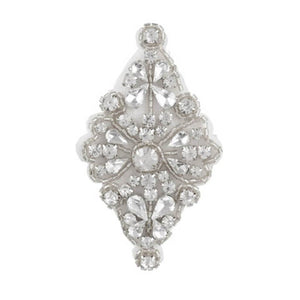 David Tutera Silver Bridal Applique: Diamond-Shape w/Beading & Rhinestones