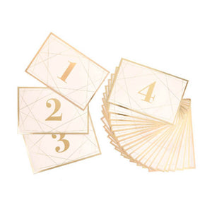 David Tutera™ Modern Geometric Table Number Cards with Gold Foil: 25 pieces