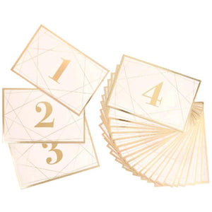 David Tutera™ Modern Geometric Table Number Cards with Gold Foil: 25 pieces 