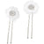 David Tutera Bridal Hair Pins: Silver Flower w/Rhinestones & Netting, 2 pieces 