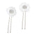 David Tutera Bridal Hair Pins: Silver Flower w/Rhinestones & Netting, 2 pieces