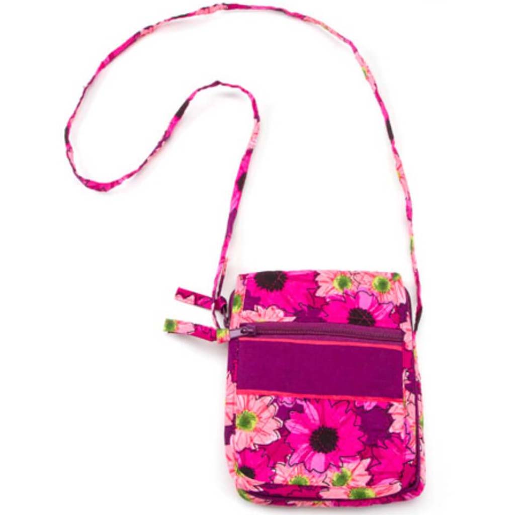 BAG QUILTED FABRIC CROSSBODY PINK FLORAL 