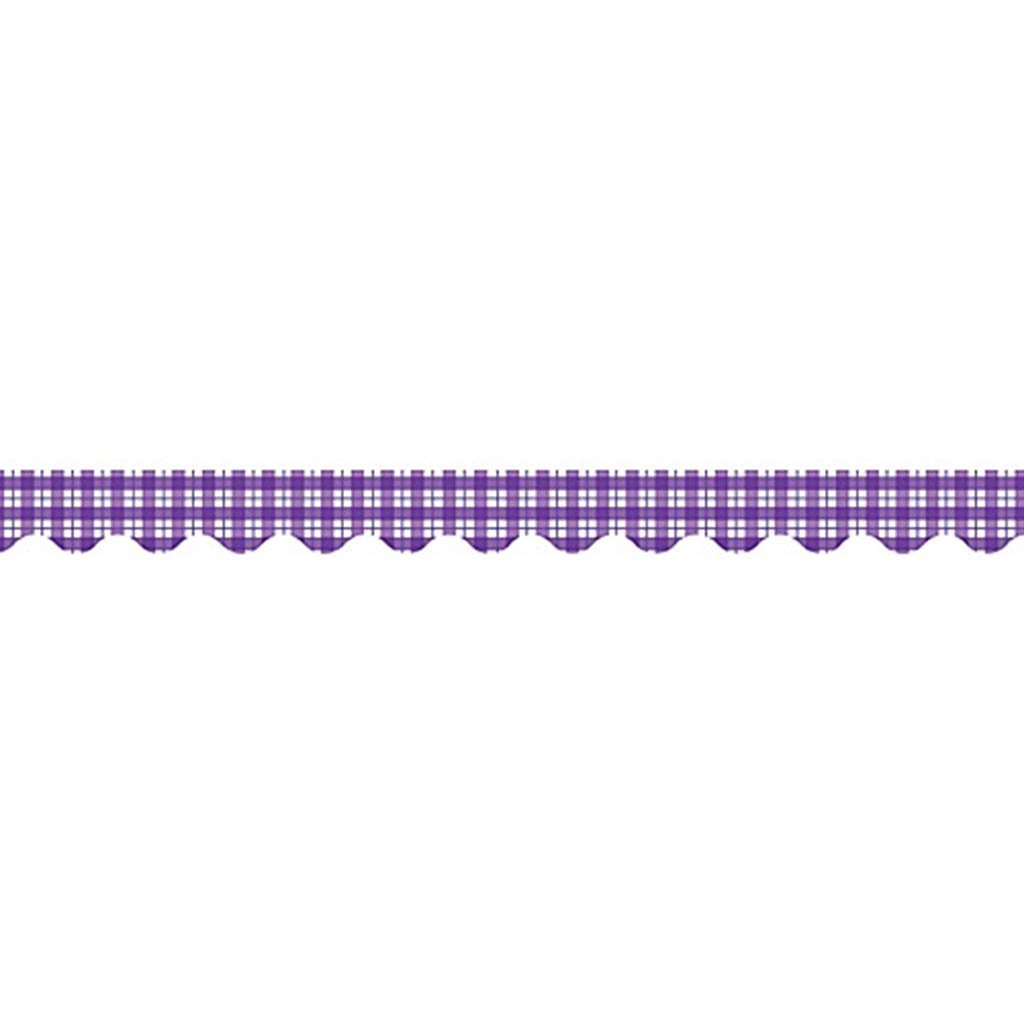 Scalloped Border Trim Purple Plaid 35ft