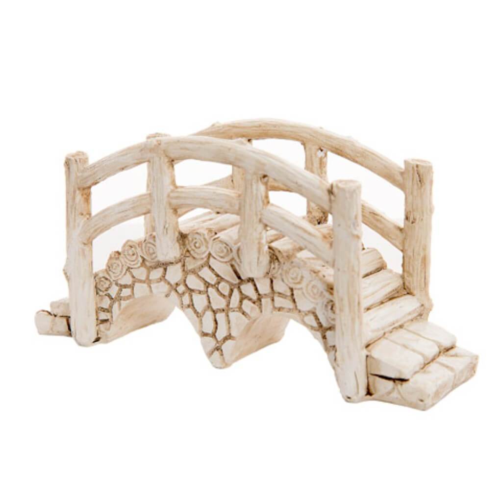 MINI BRIDGE WITH CARVED DETAILS IVORY 6.5X3IN 