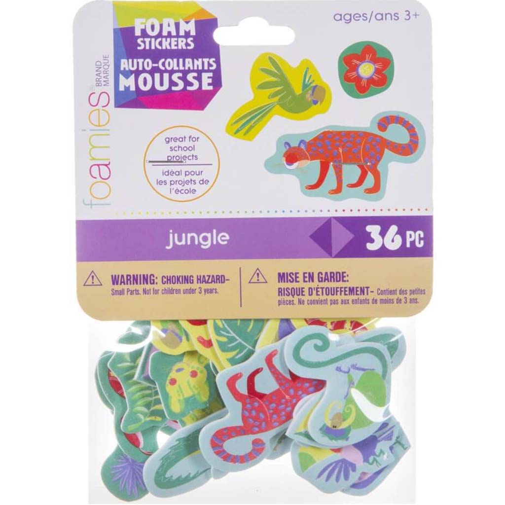 FOAM STICKER JUNGLE ASSORTED 