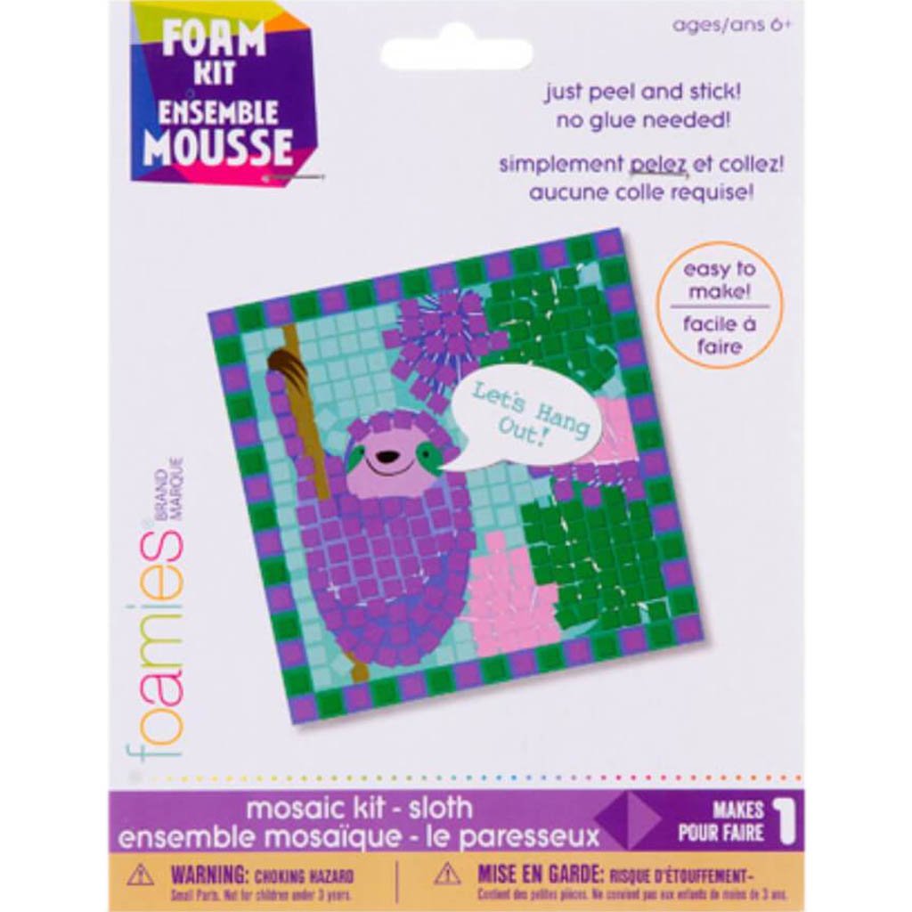 Foamies Sloth Mosaic Kit: Foam/Chipboard 5.5 x 5.5 inches 