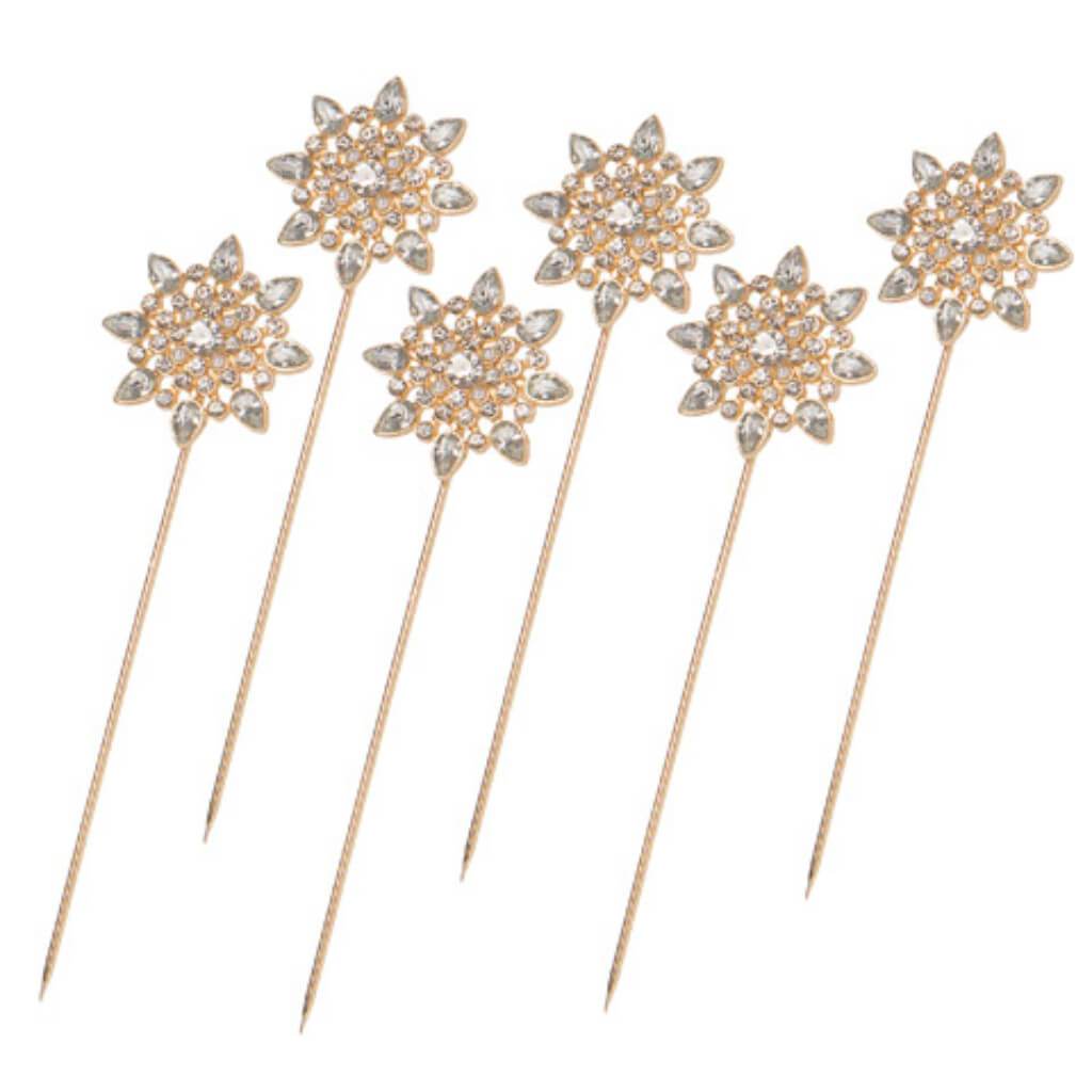 David Tutera™ Bouquet Jewelry: Gold Starburst Bouquet Pins, 6 pieces 