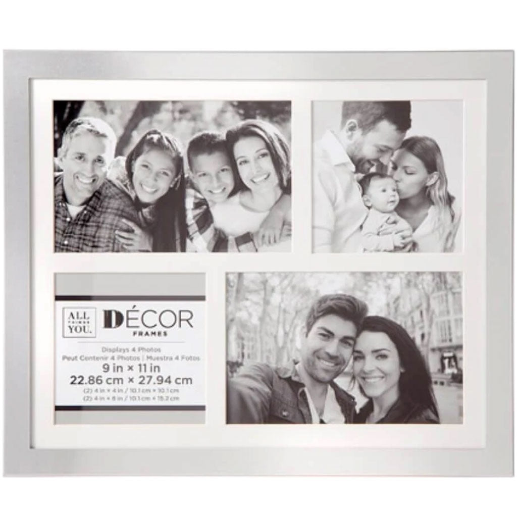 All Things You™ 4-Opening Silver Collage Frame w/Matting 