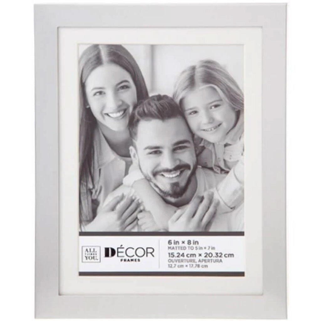 All Things You™ Simple Silver Picture Frame w/Matting: 6x8 to 5x7 