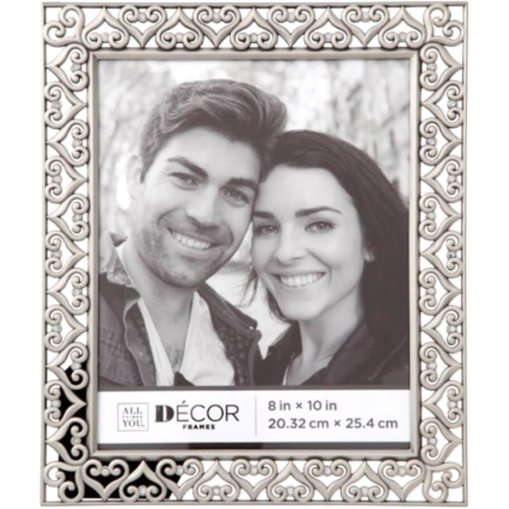 All Things You Jeweled Hearts Pewter Picture Frame: 8 x 10 inches 