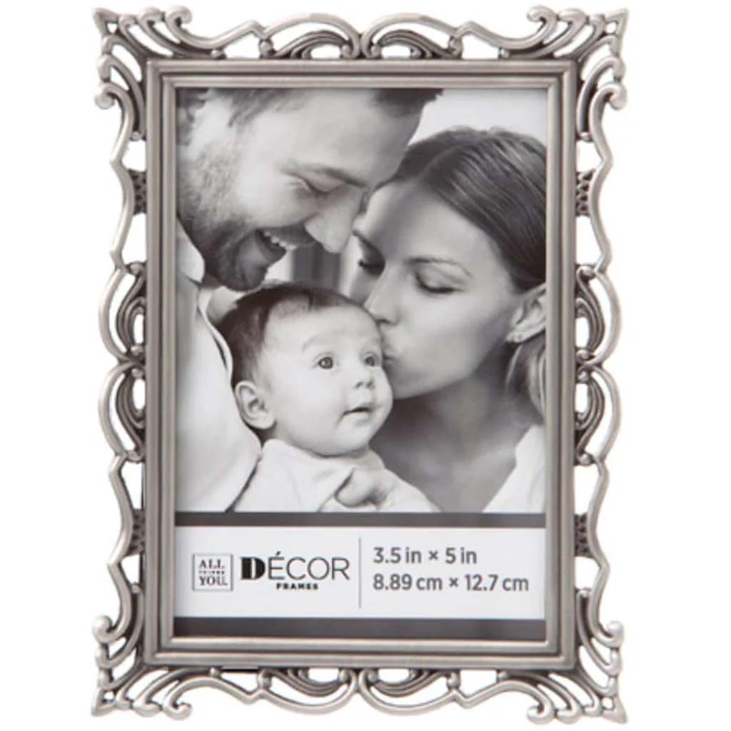 Silver Cascade Pewter Picture Frame, 3.5in X 5in