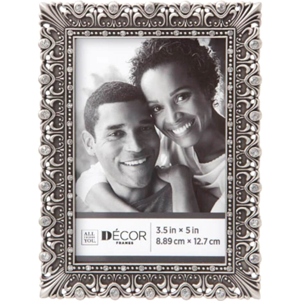 All Things You™ Ornate Jeweled Pewter Picture Frame: 3.5 x 5 inches 