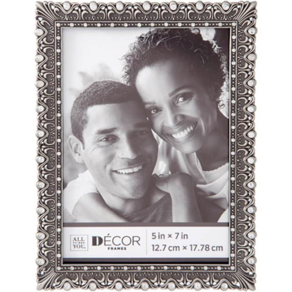 All Things You™ Ornate Jeweled Pewter Picture Frame: 5 x 7 inches 