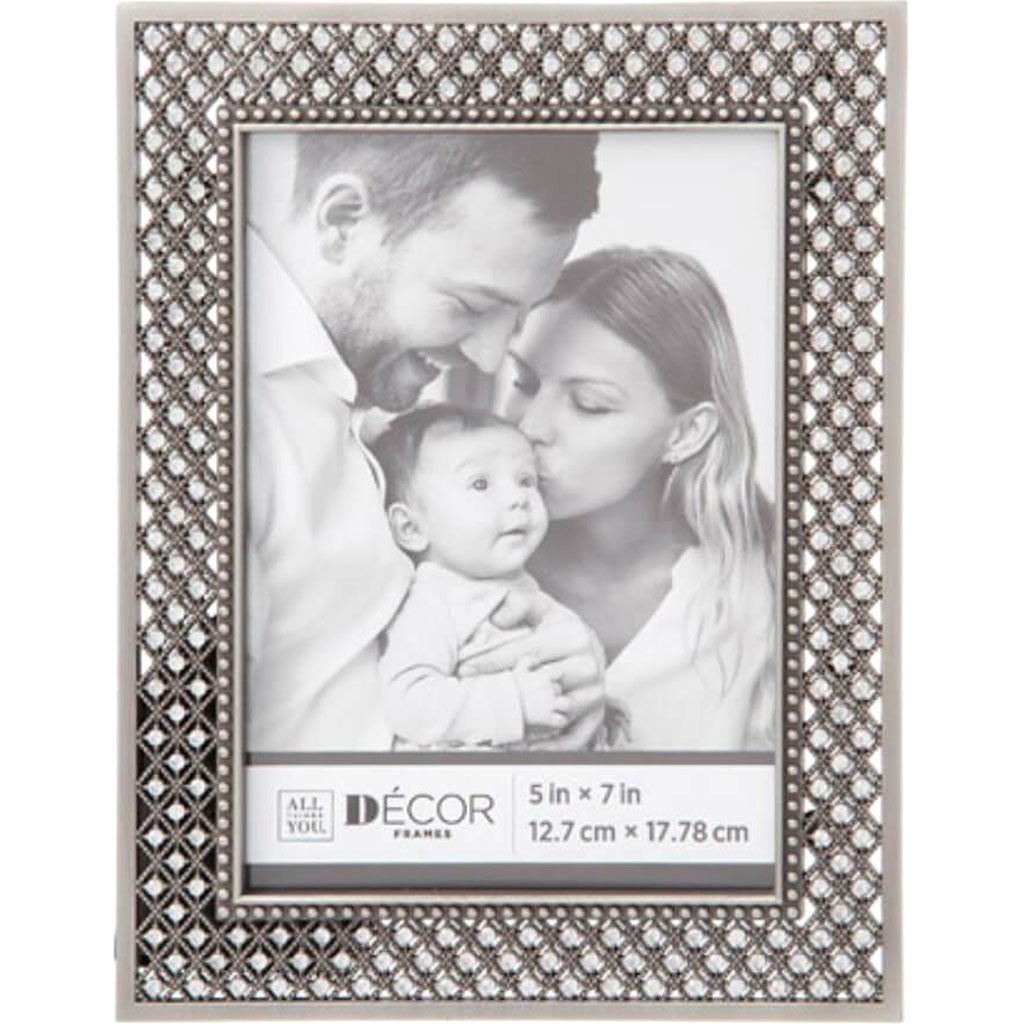 All Things You™ Diamond Lattice Jeweled Picture Frame: 5 x 7 inches 