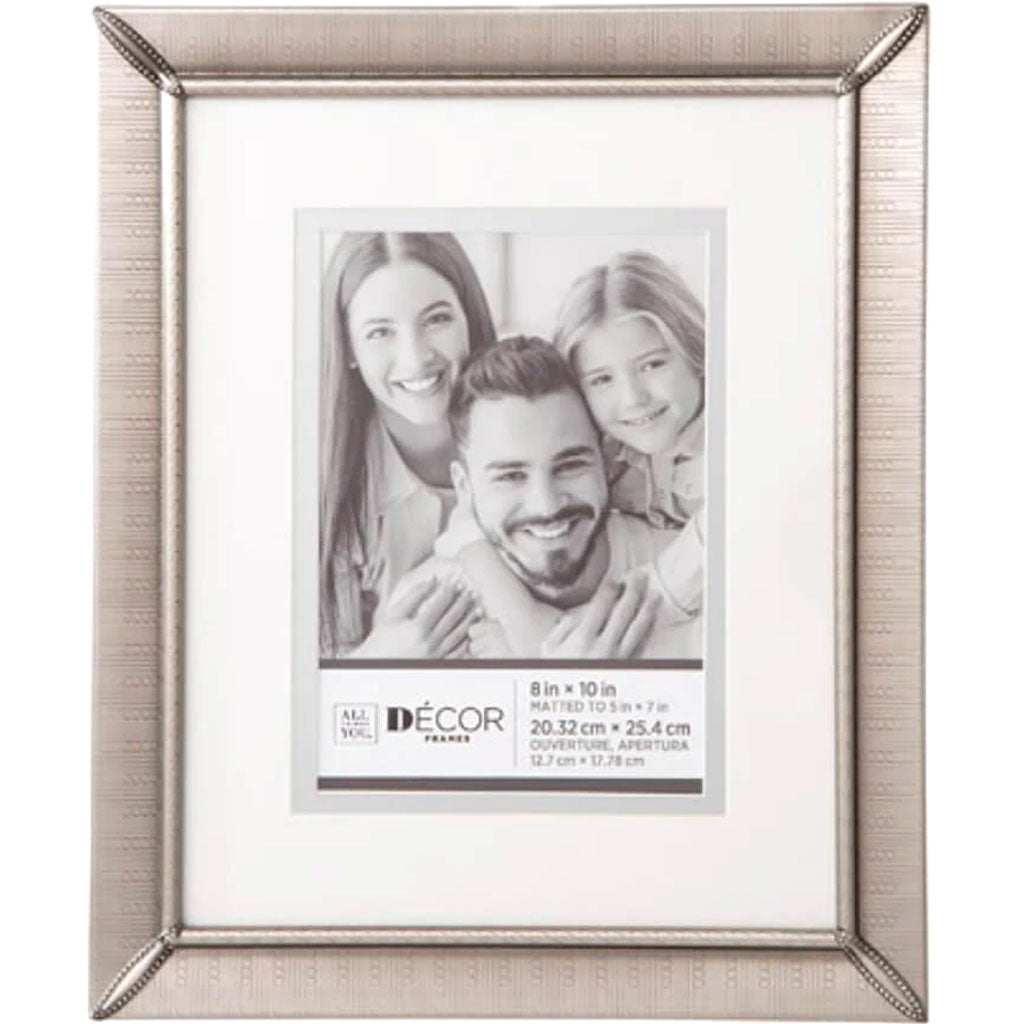 All Things You™ Pewter Picture Frame w/Matting &amp; Etched Design: 8x10 to 5x7 