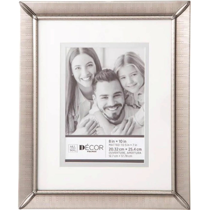 All Things You™ Pewter Picture Frame w/Matting & Etched Design: 8x10 to 5x7 