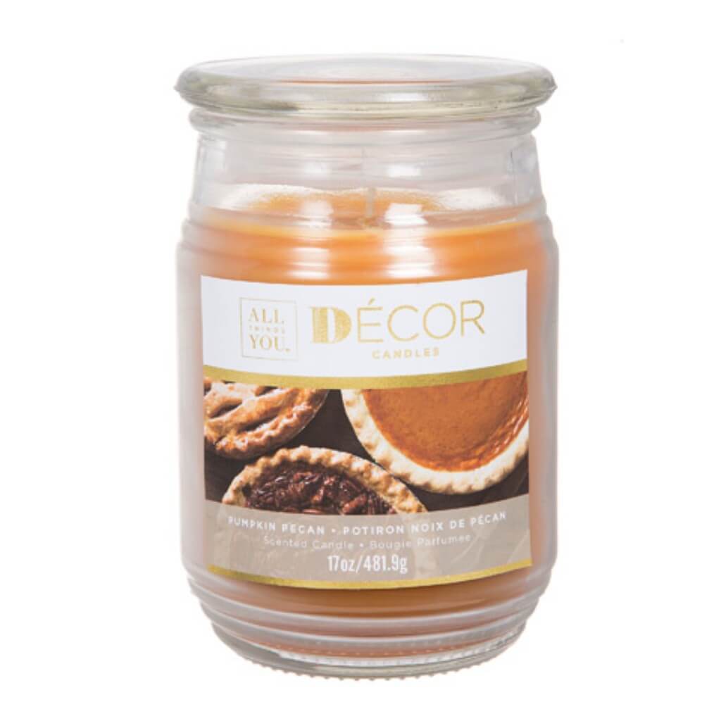 CANDLE JAR 17OZ PUMPKIN PECAN 