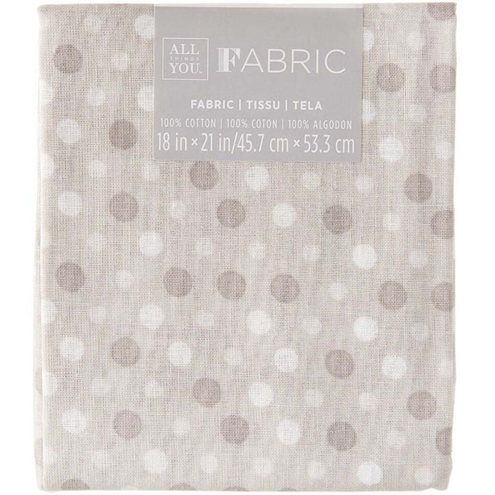 FABRIC FLAT QUILTING POLKA DOT GRAY 18X21IN 