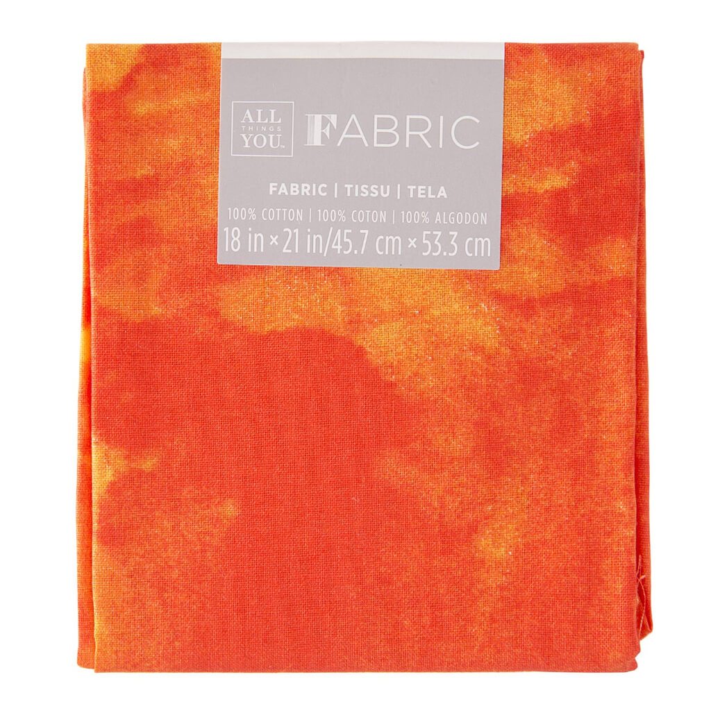 FABRIC FLAT QUILTING TIE DYE ORANGE 18X21IN 