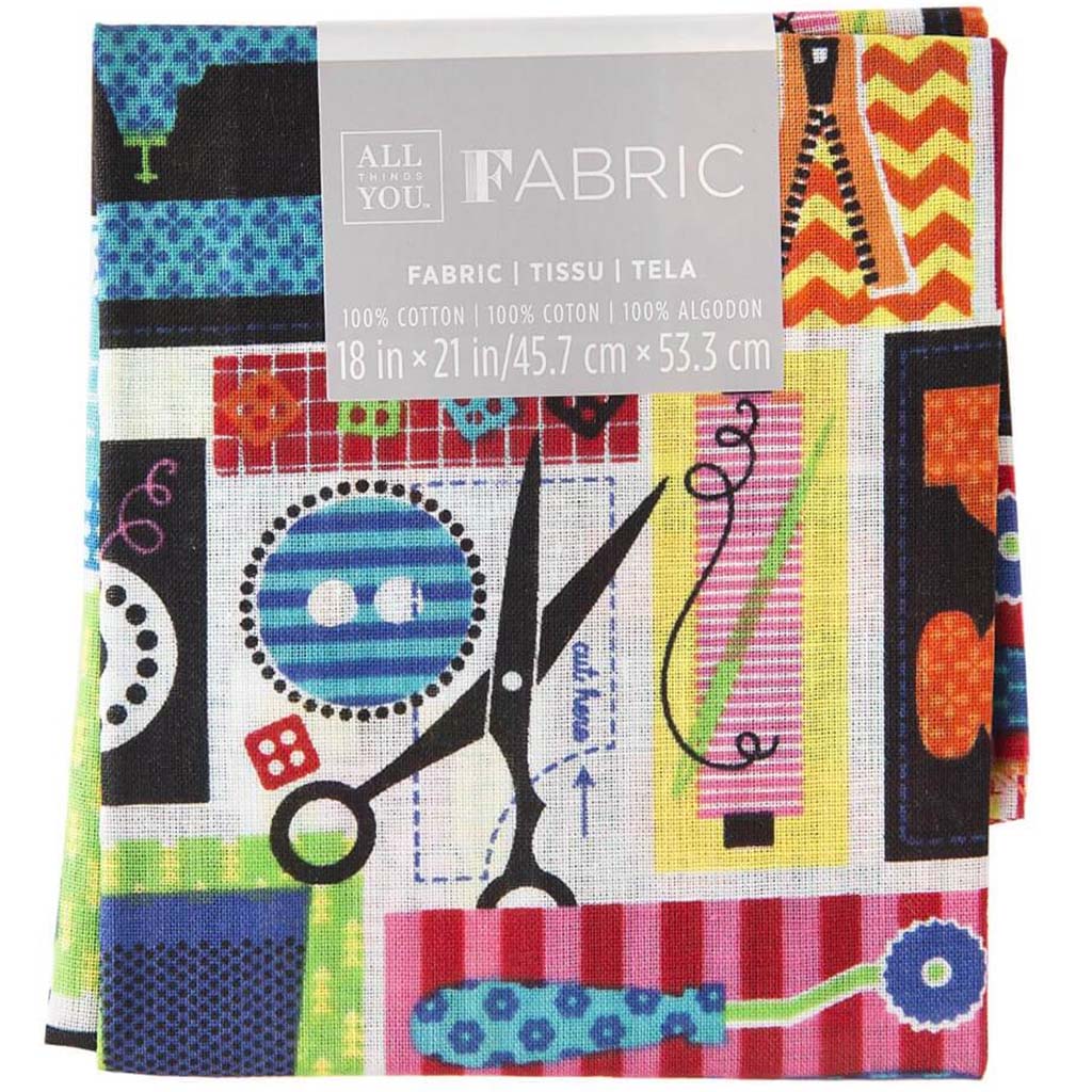 FABRIC FLAT QUILTING SEWING THEME 18X21IN 