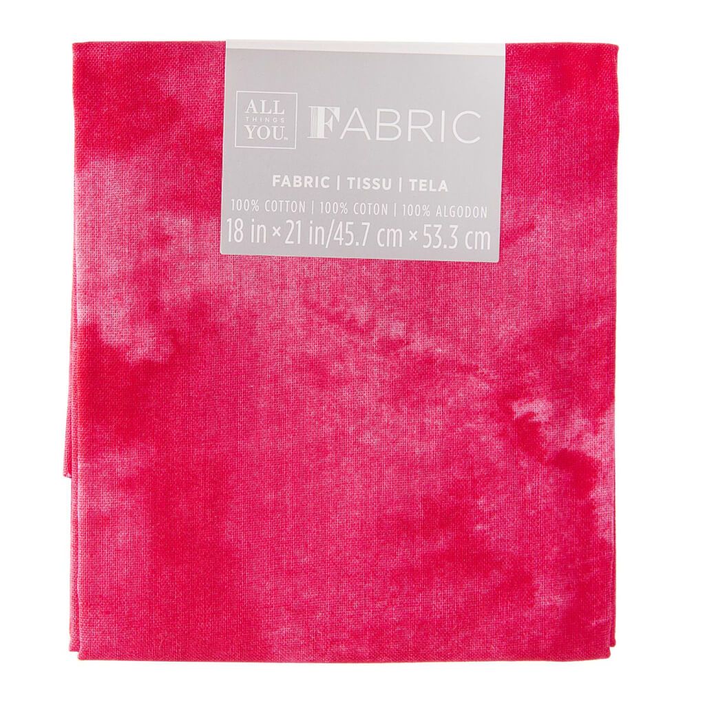 FABRIC FLAT QUILTING TIE DYE PINK 18X21IN 