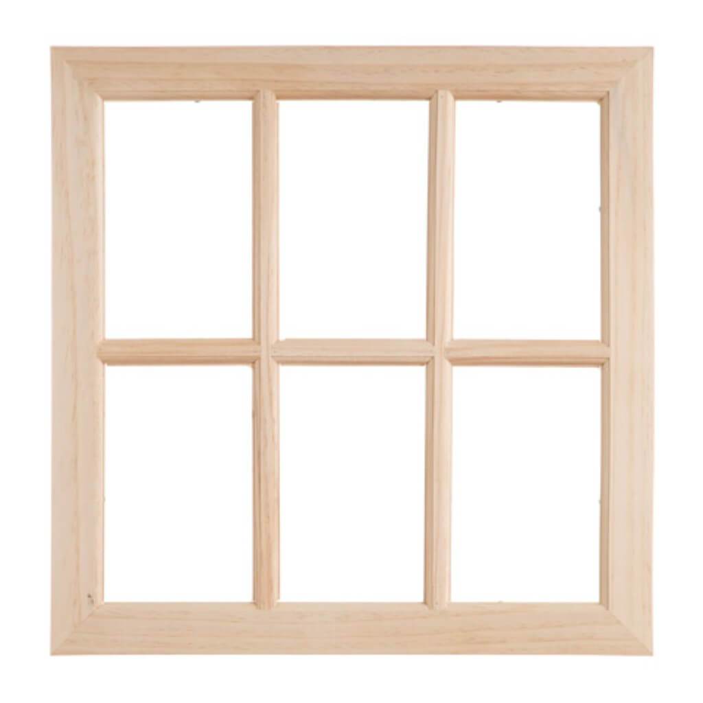 WOODEN WINDOW PANE 17X17IN 