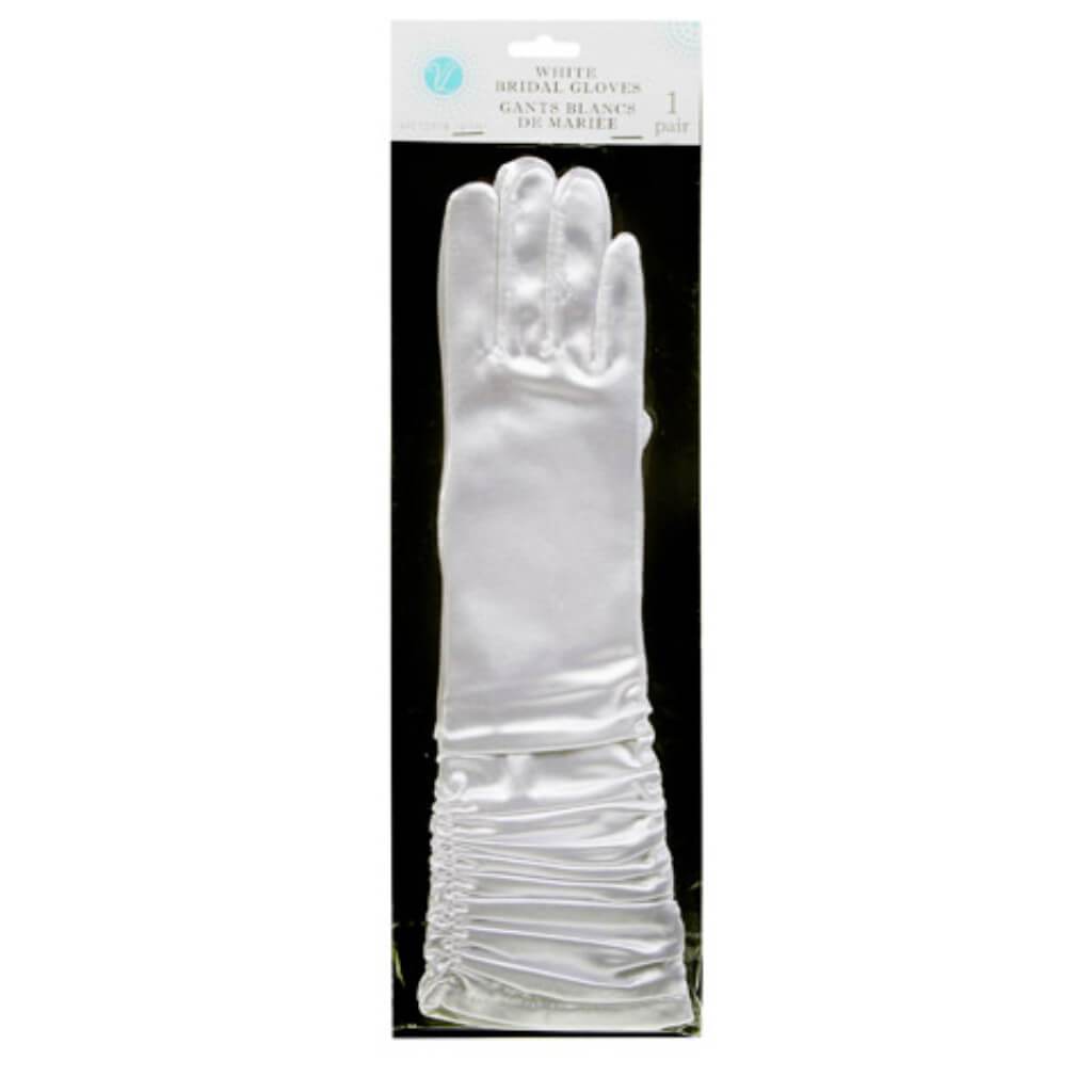 Victoria Lynn™ Bridal Gloves White Satin 14 inches