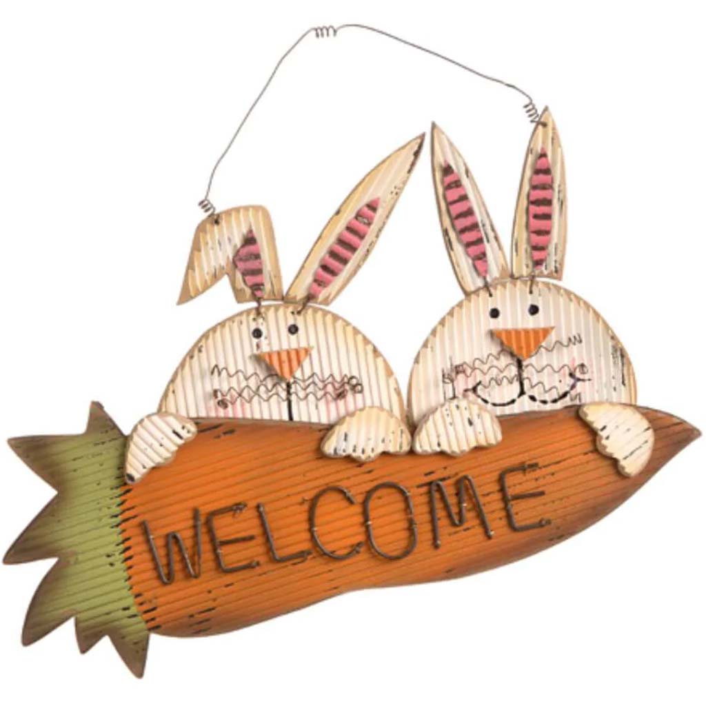 Bunny Hanging Decor: Wood 