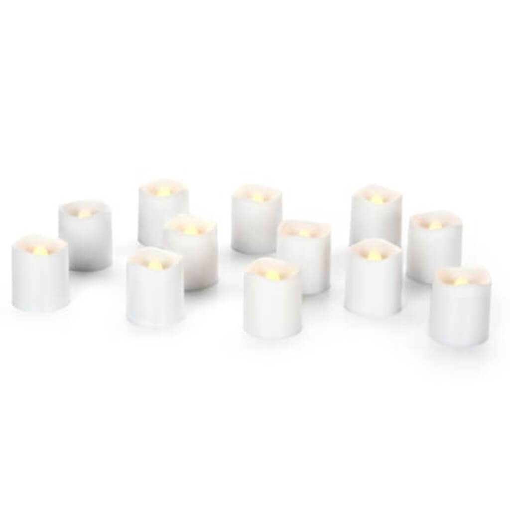 Flickering Votive LED Candles Value Pack White 1.56 x 1.68 inches 12 pieces 