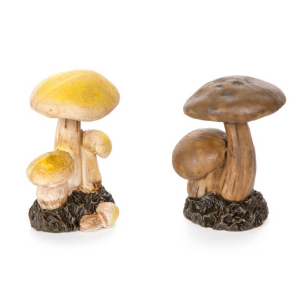 MINI MUSHROOM RESIN 2IN YELLOW &amp; BROWN 