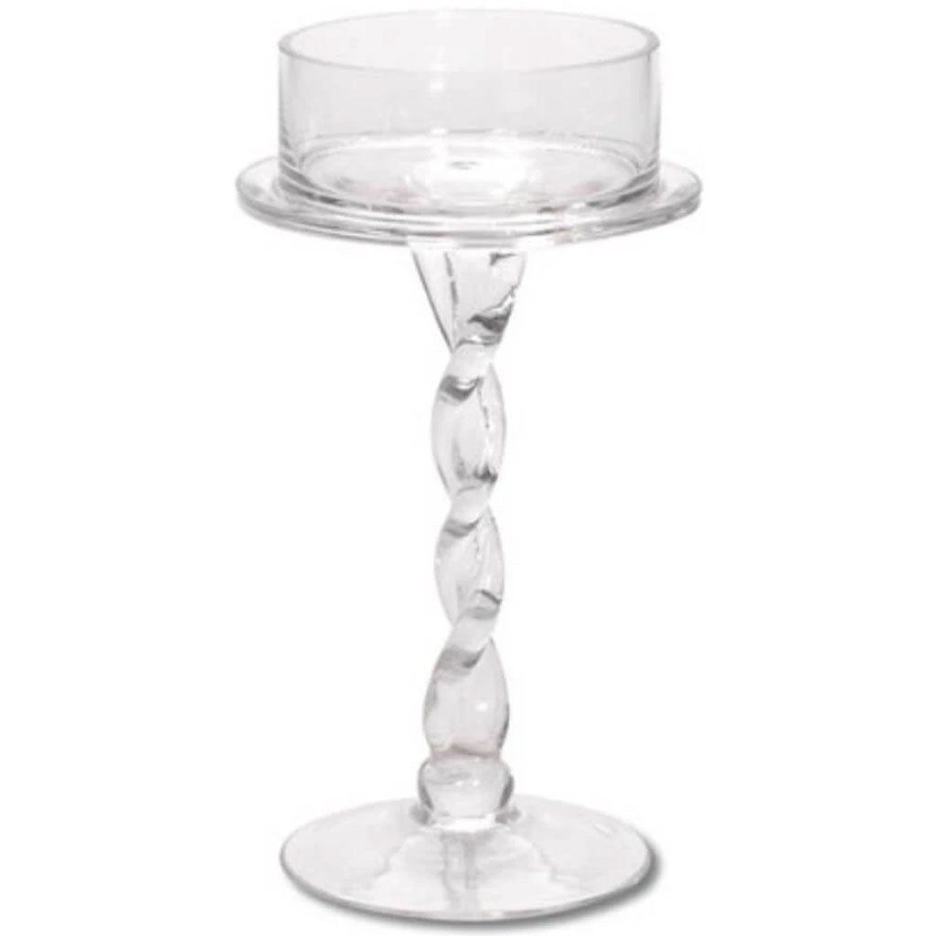 Pillar Candle Holder Clear Glass 8 inches 