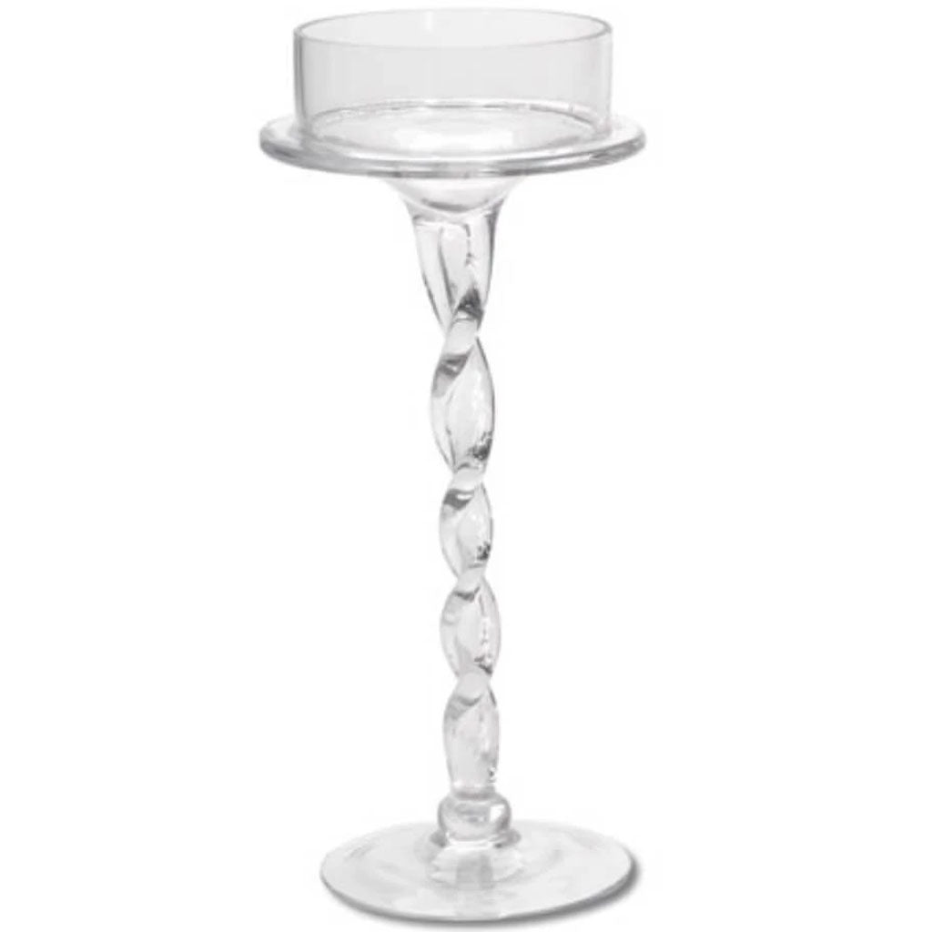 Pillar Candle Holder Clear Glass 10 inches 