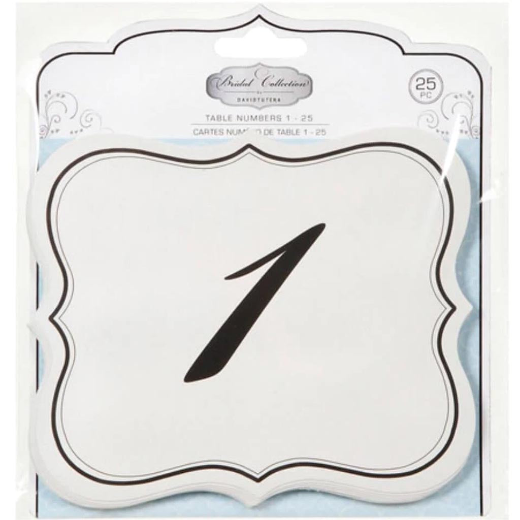 David Tutera Table Cards Numbered 1-25 Double Sided 25 pieces 