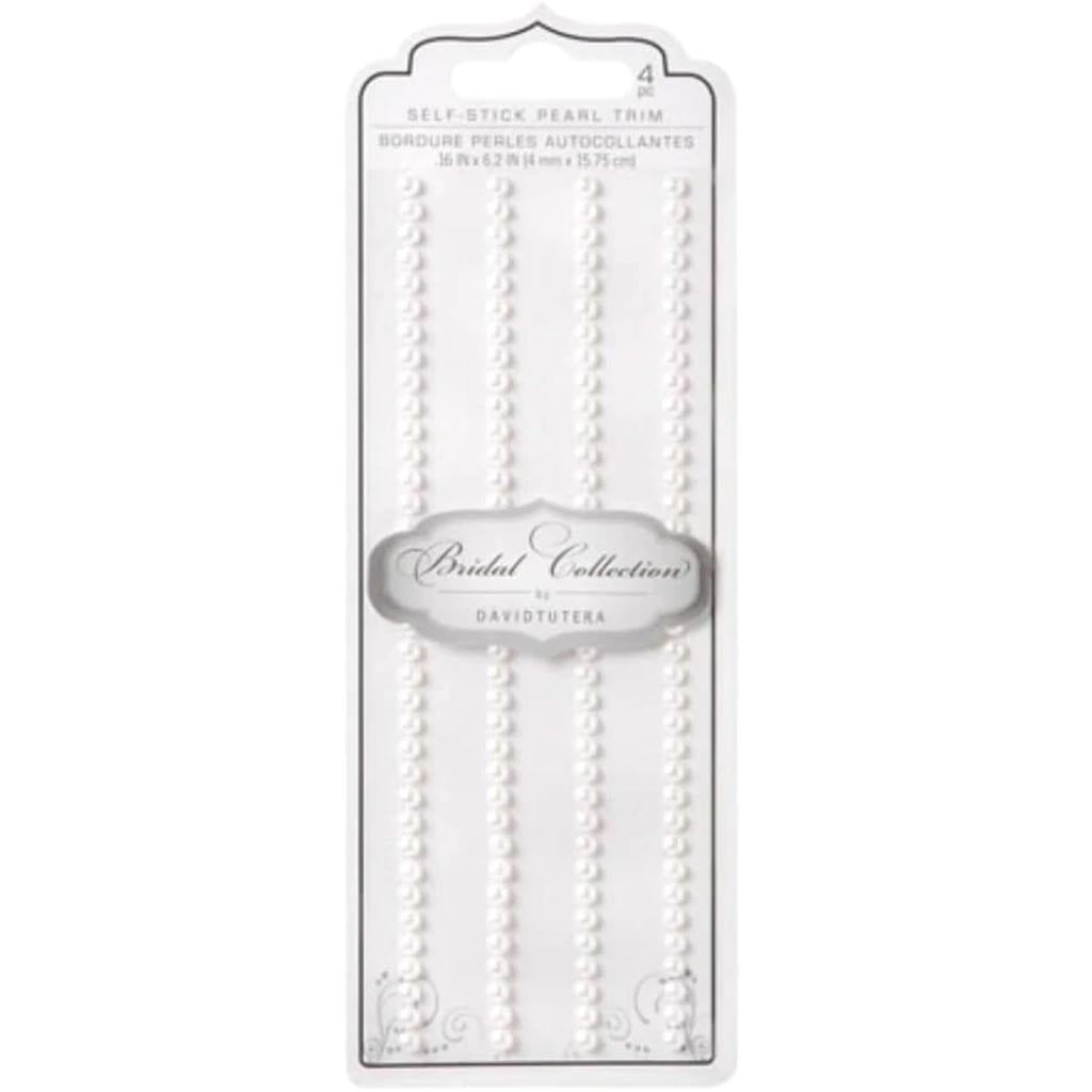 David Tutera Pearls Adhesive White 4mm 4 rows x 6 inches 