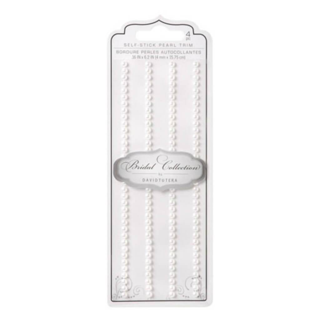 David Tutera Pearls Adhesive White 4mm 4 rows x 6 inches