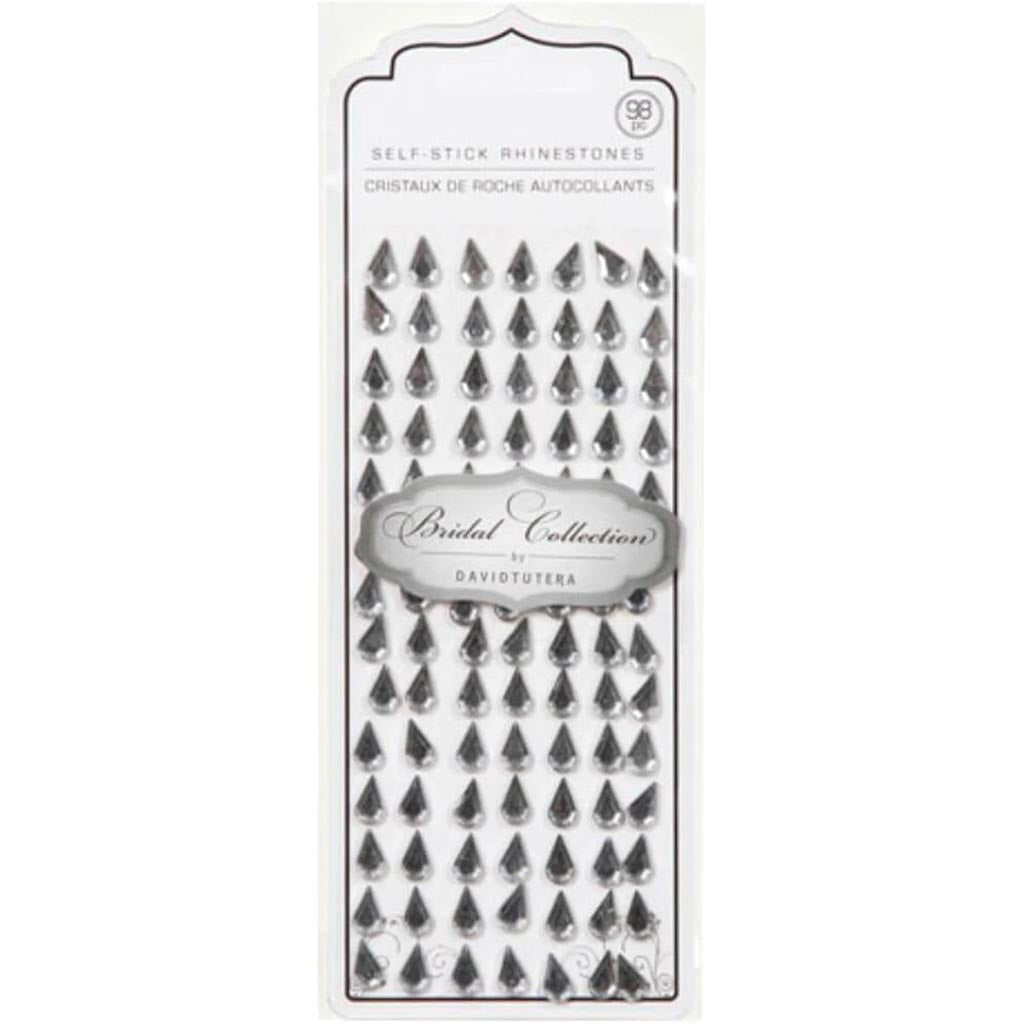 David Tutera Rhinestones Adhesive Teardrop Silver/Clear 