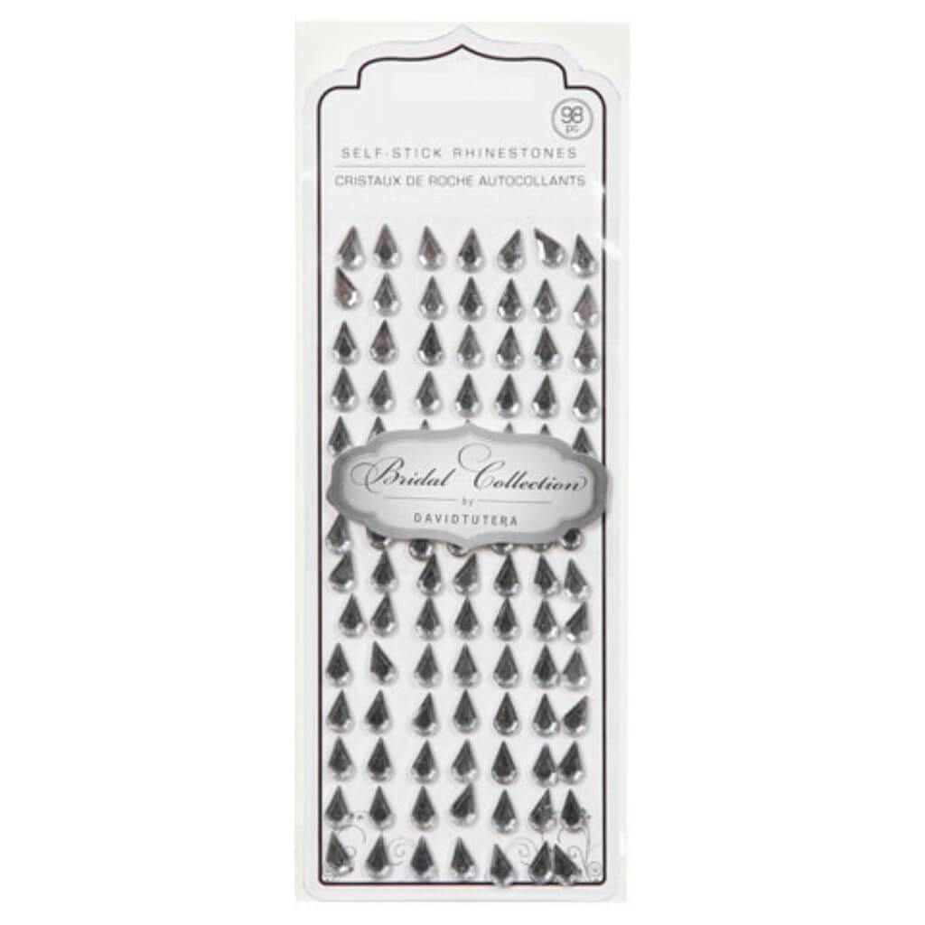 David Tutera Rhinestones Adhesive Teardrop Silver/Clear