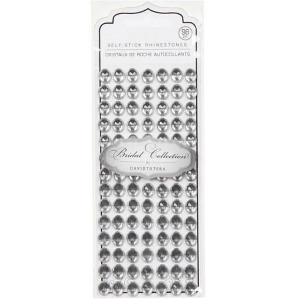 David Tutera Rhinestones Adhesive Oval Silver/Clear 10mm 