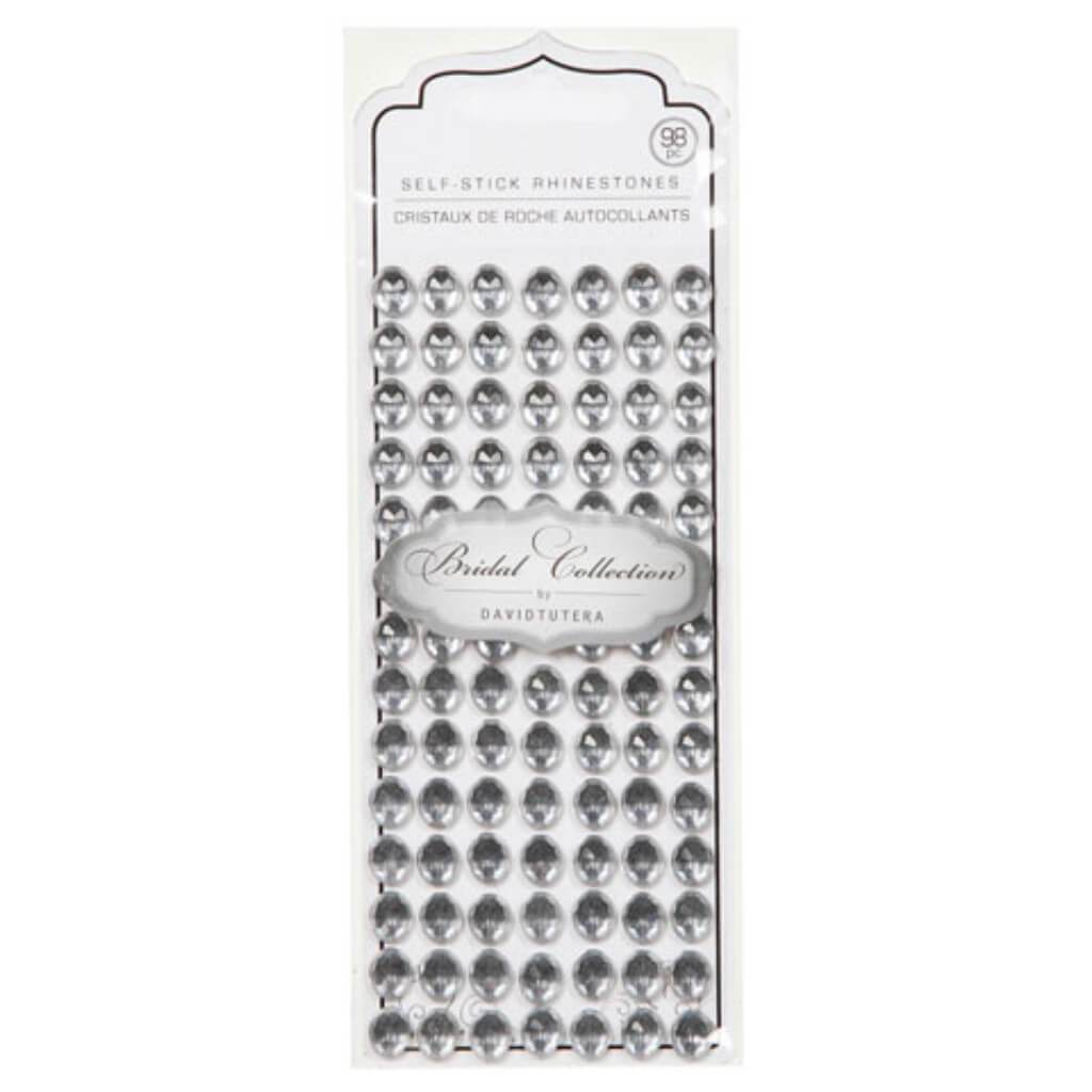 David Tutera Rhinestones Adhesive Oval Silver/Clear 10mm 