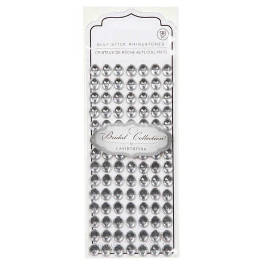 David Tutera Rhinestones Adhesive Oval Silver/Clear 10mm