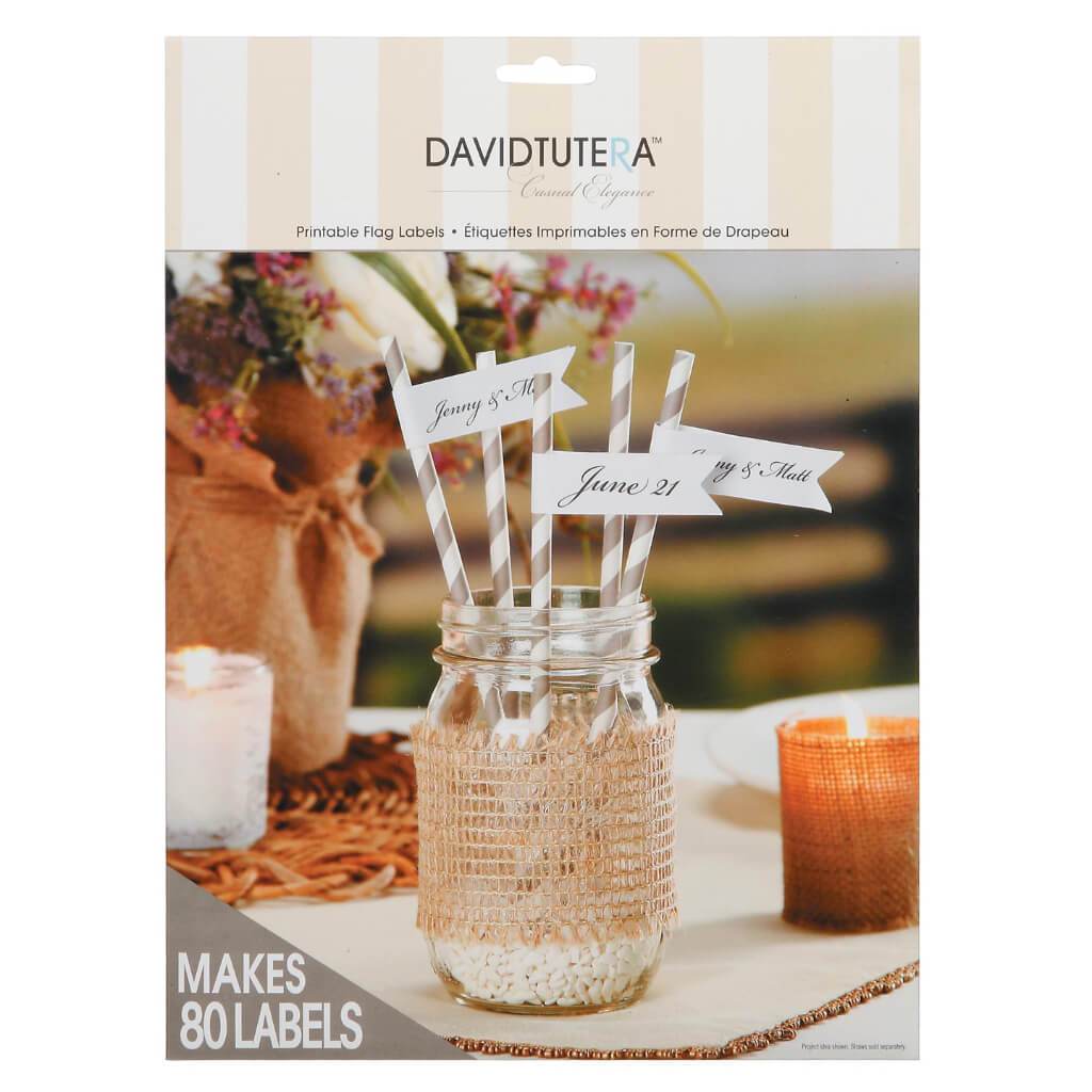 FLAG LABELS PRINTABLE CREAM 80PCS 