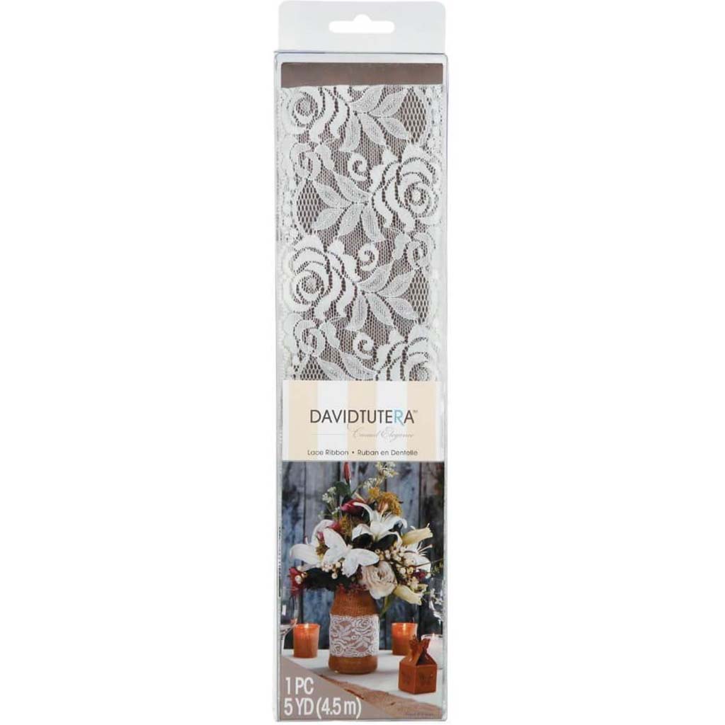 RIBBON LACE WHITE 3INX5YARDS 