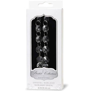 David Tutera Crystal Garland Clear with Silver Rings 36 inches 