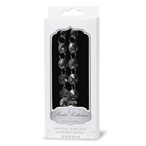 David Tutera Crystal Garland Clear with Silver Rings 36 inches