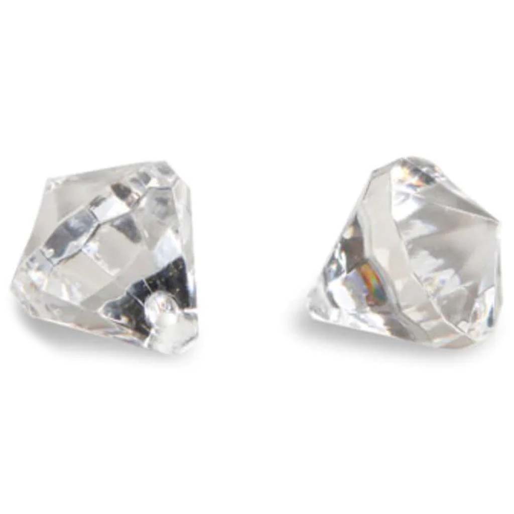 David Tutera Faceted Acrylic Diamond Shape with Charm Hole Clear 1/2 inches 160 pieces 