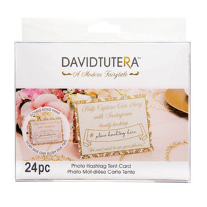 David Tutera Instagram Tent Cards Gold/Ivory/Blush 5.5 x 4.25 inches 24 pieces
