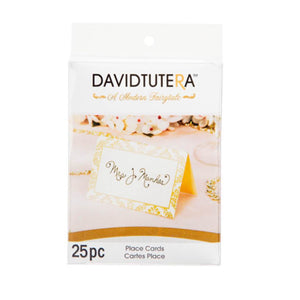 David Tutera Damask Trim Place Cards Gold/Ivory 3.75 x 2.5 inches 25 pieces
