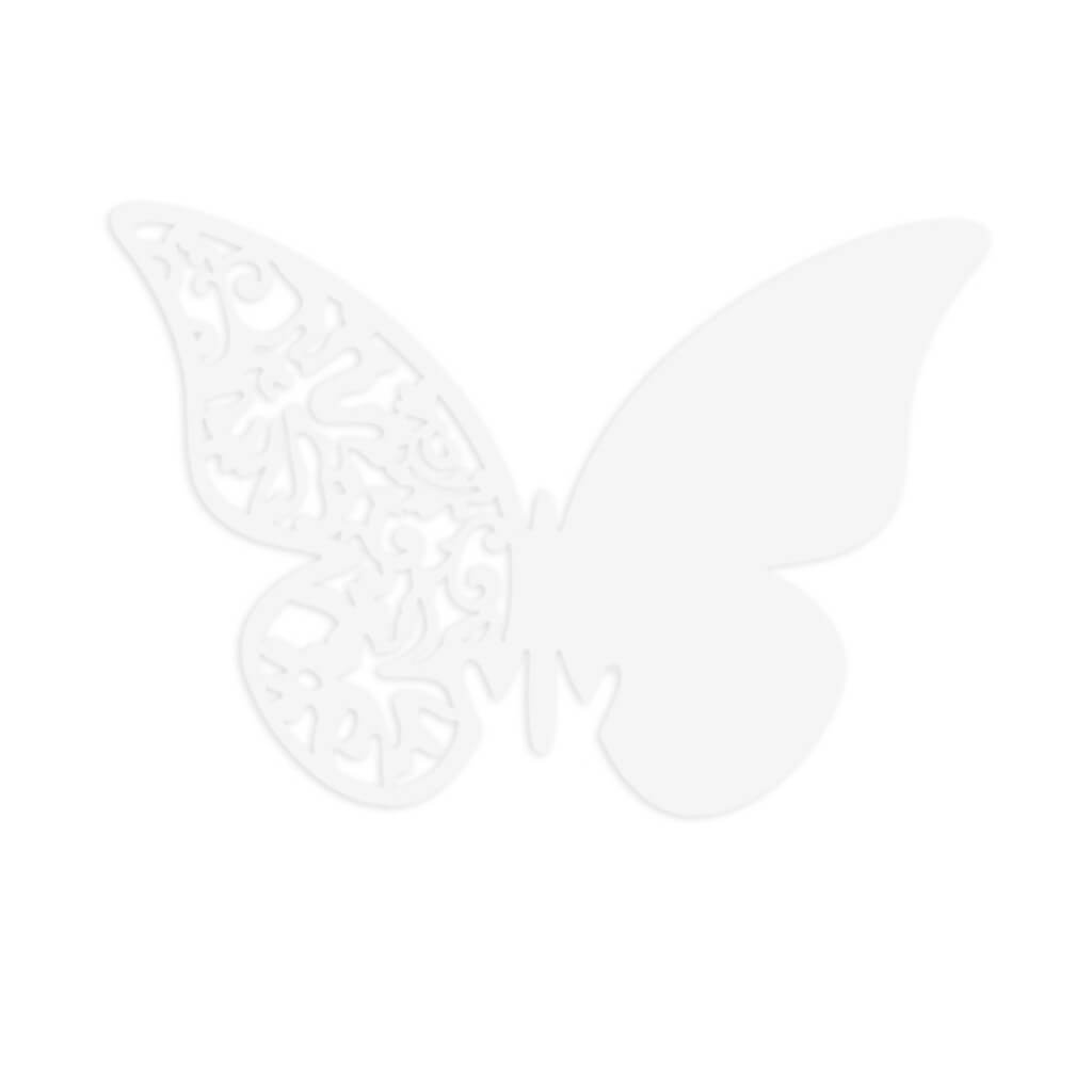 David Tutera Illusion Die Cut Butterfly Paper Place Cards White 25 pieces