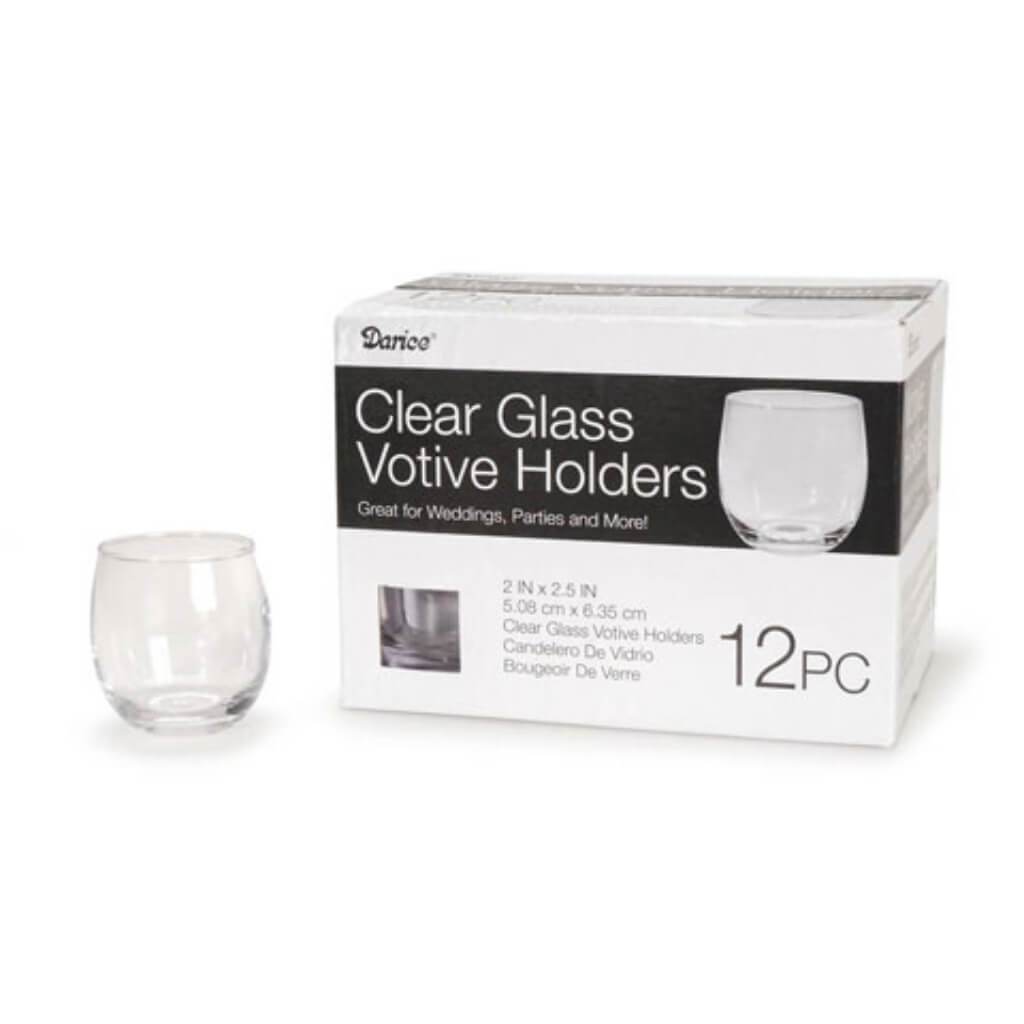 Votive Candle Holder Roly Poly Clear Glass 